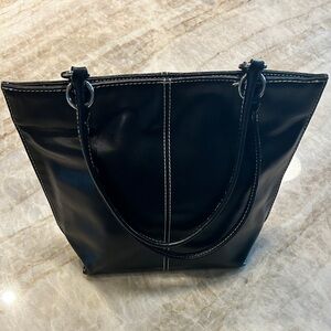Y2K Wilsons Leather Maxima Black Leather Handbag White Stitching